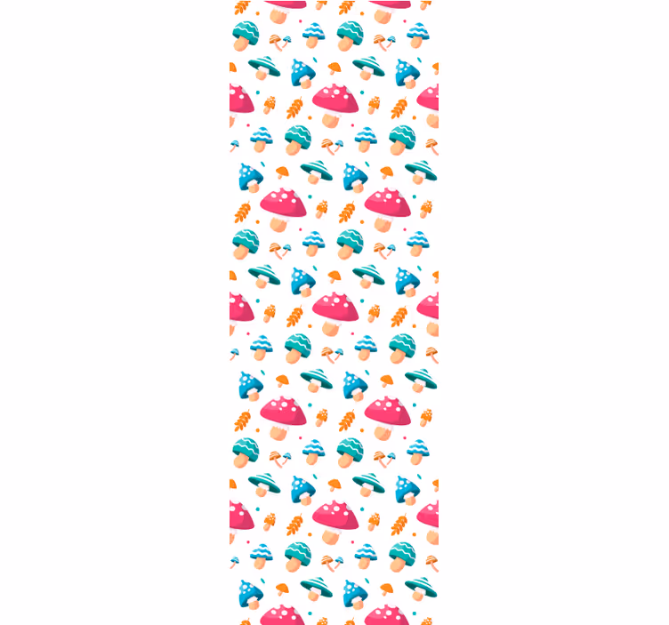 Store enrouleur salle à manger champignons multicolores - TenStickers