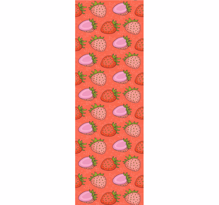 Store enrouleur salle à manger fraises rouges et roses - TenStickers