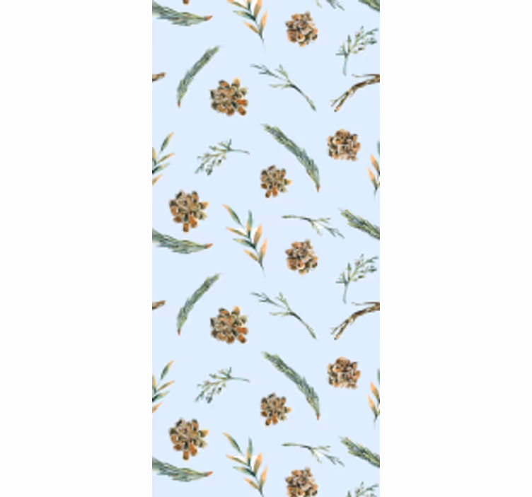 Store enrouleur salle à manger floral aquarelle bleu - TenStickers