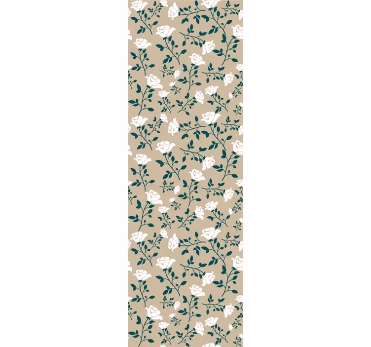 Store enrouleur salle à manger motif rose vintage blanc - TenStickers