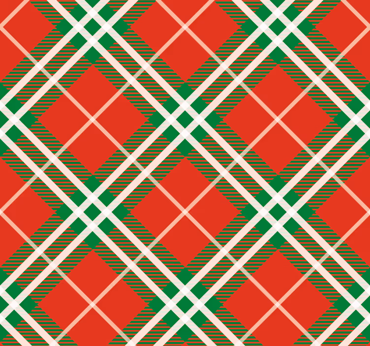 Store enrouleur salle à manger tartan écossais rouge et vert - TenStickers