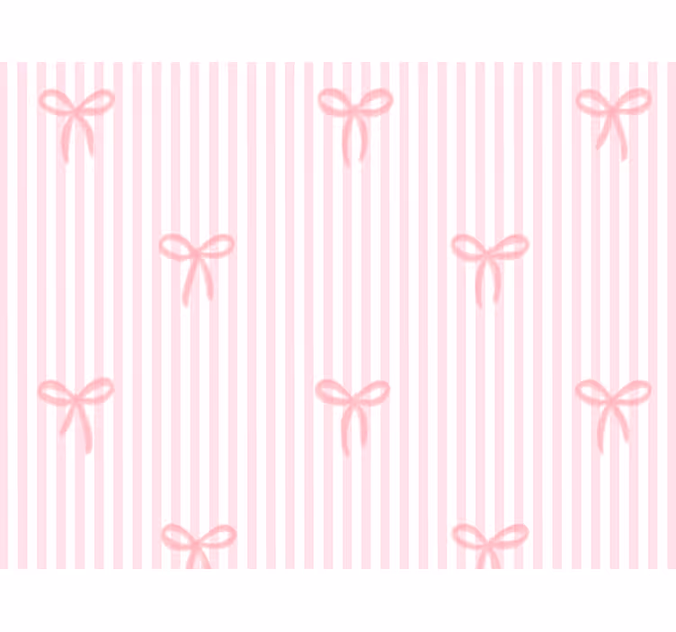 Toile fenêtre chambre enfant rayures et nœuds roses - TenStickers