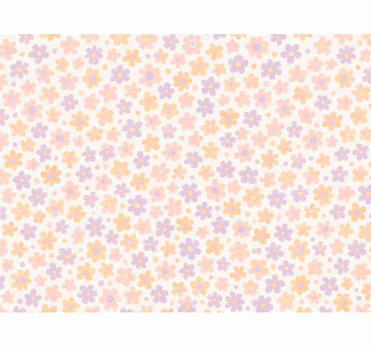 Toile fenêtre chambre enfant fleurs pastel petites - TenStickers