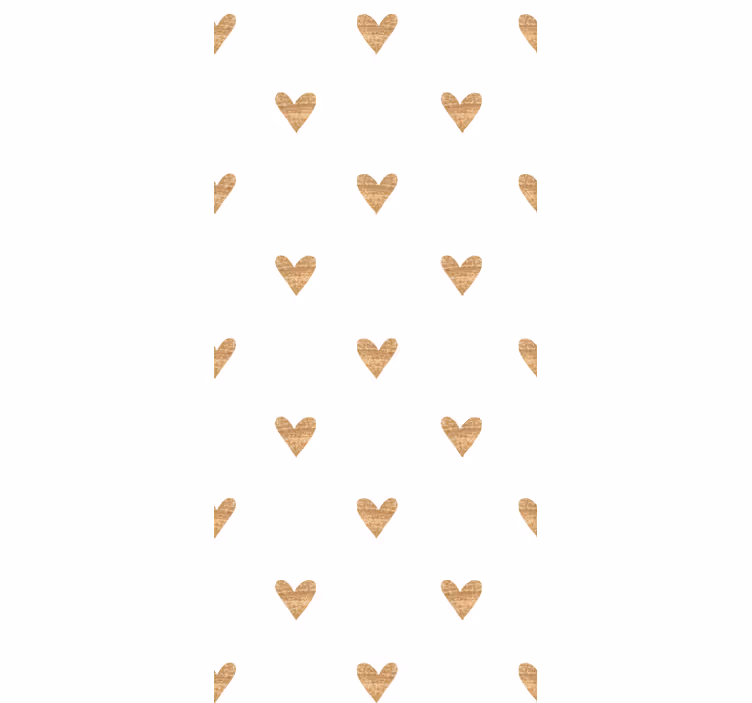 Toile fenêtre chambre enfant cœur doré sur fond blanc - TenStickers