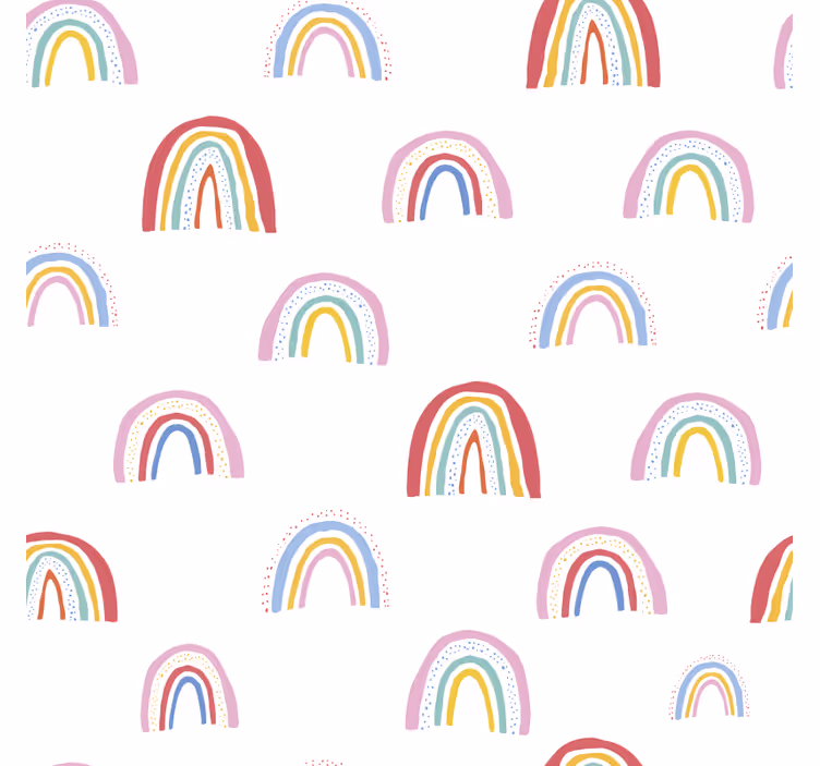 Toile fenêtre chambre enfant motifs arc-en-ciel colorés - TenStickers