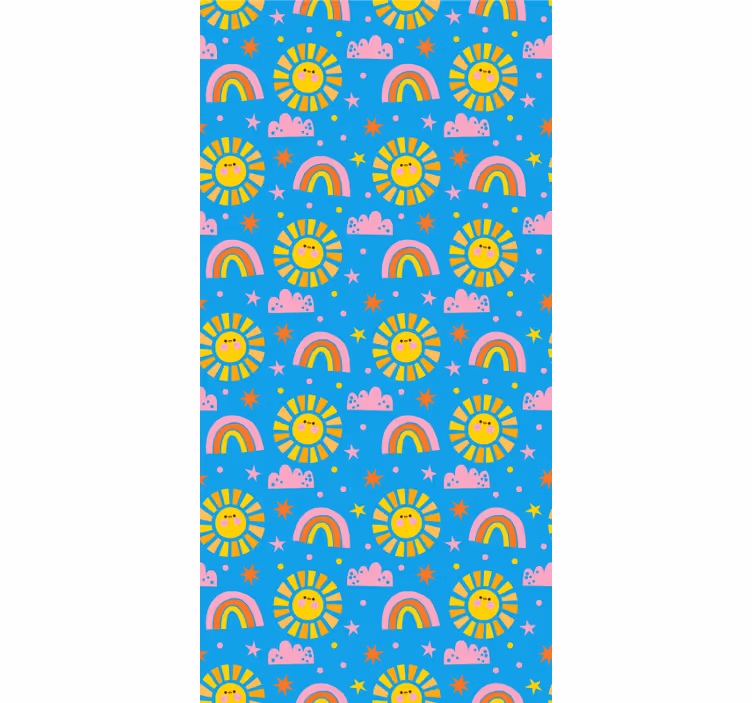 Toile fenêtre chambre enfant arc-en-ciel ludique - TenStickers