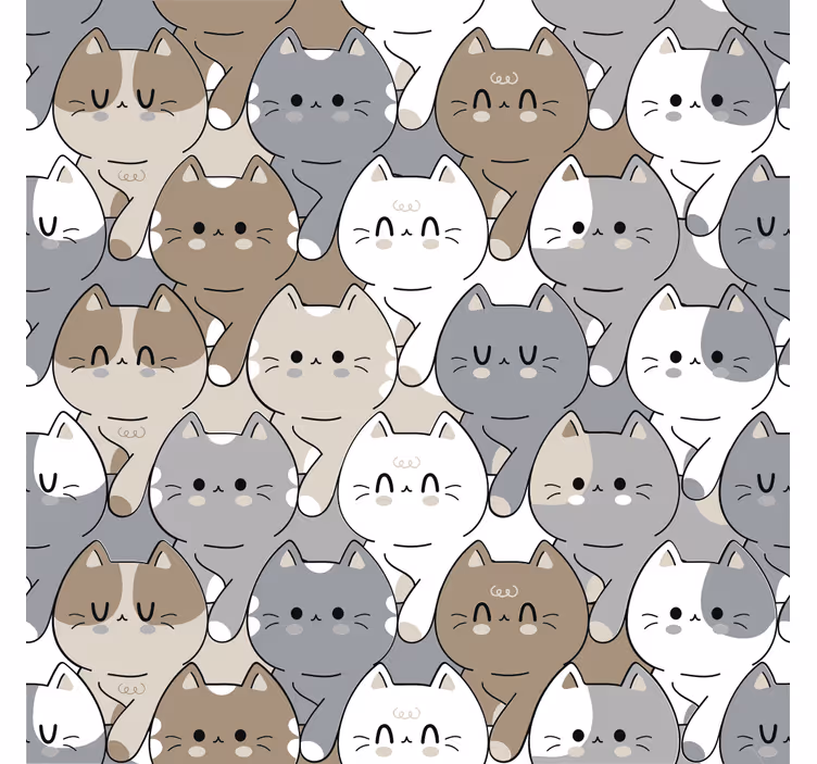 Toile fenêtre chambre enfant illustration de chats - TenStickers