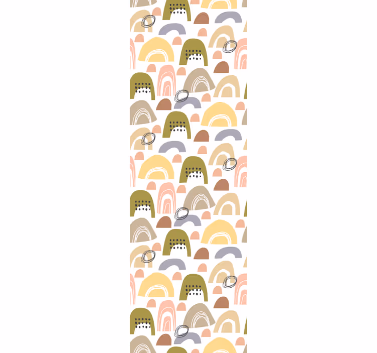 Toile fenêtre chambre enfant motif arc-en-ciel nordique - TenStickers
