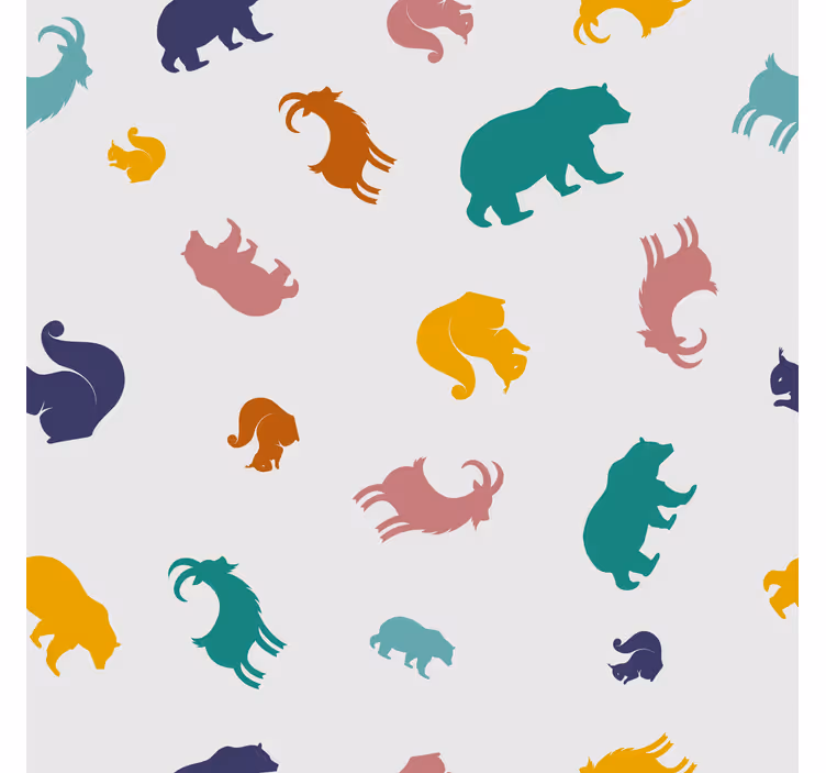 Toile fenêtre chambre enfant motif chamois et ours - TenStickers