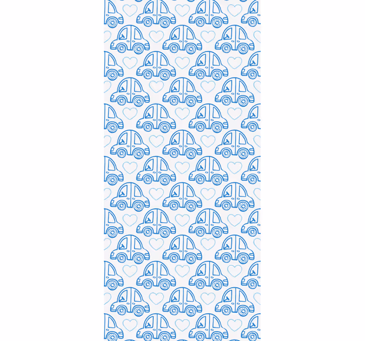 Toile fenêtre chambre enfant lignes de voitures bleues - TenStickers
