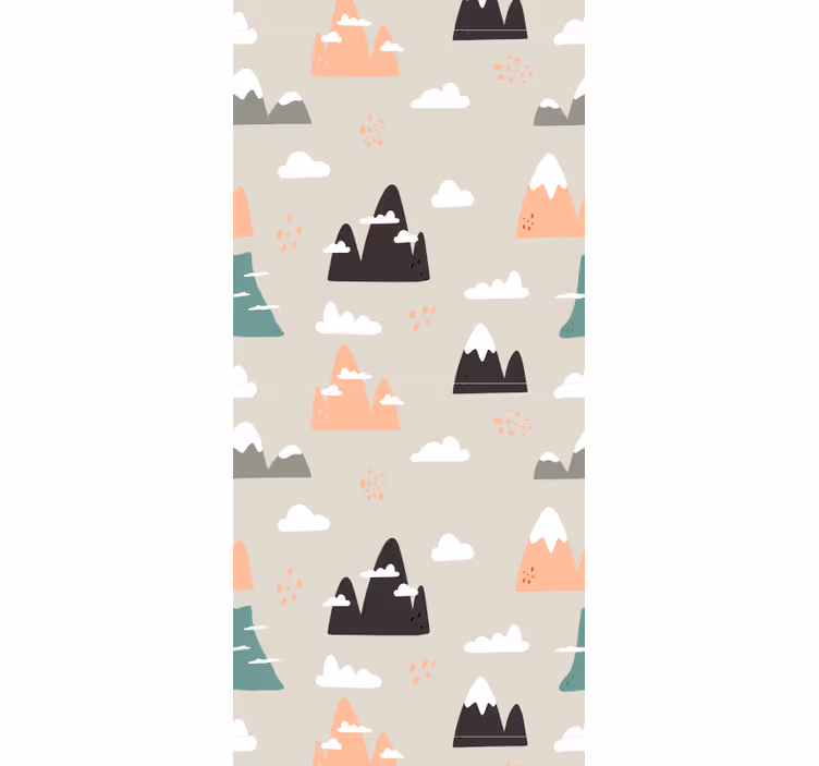 Toile fenêtre chambre enfant motif montagnes - TenStickers