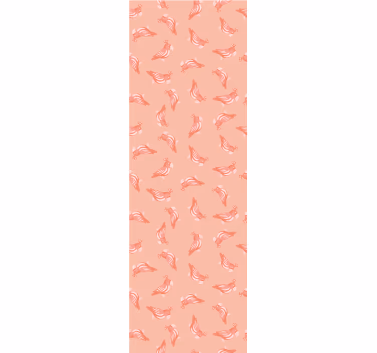 Toile fenêtre chambre enfant motif oiseaux roses - TenStickers