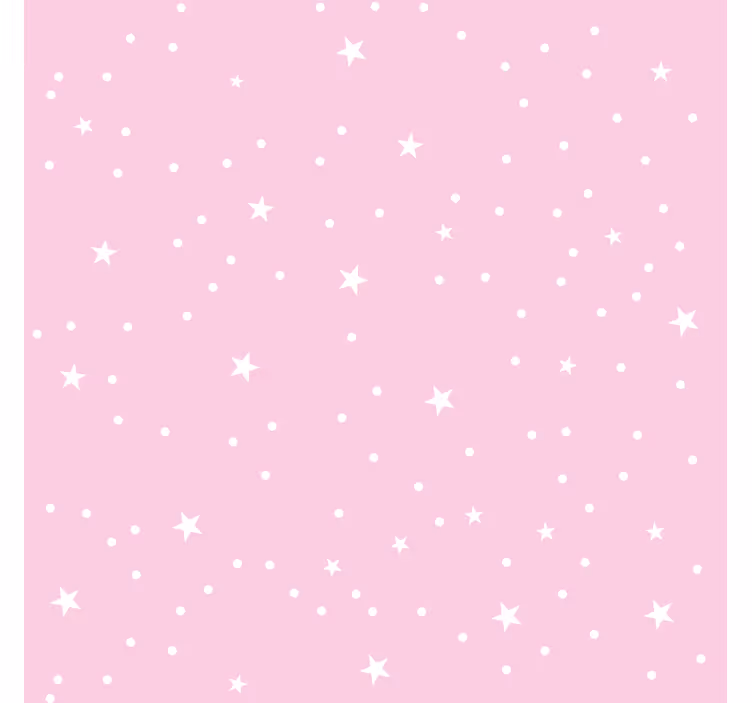 Toile fenêtre chambre enfant étoiles blanches fond rose - TenStickers