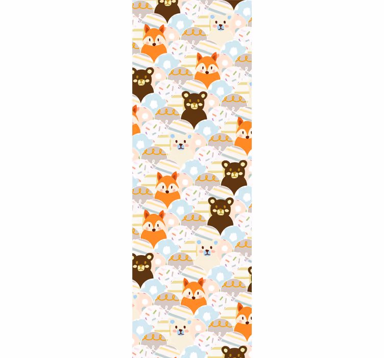 Toile fenêtre chambre enfant design ours et renard - TenStickers
