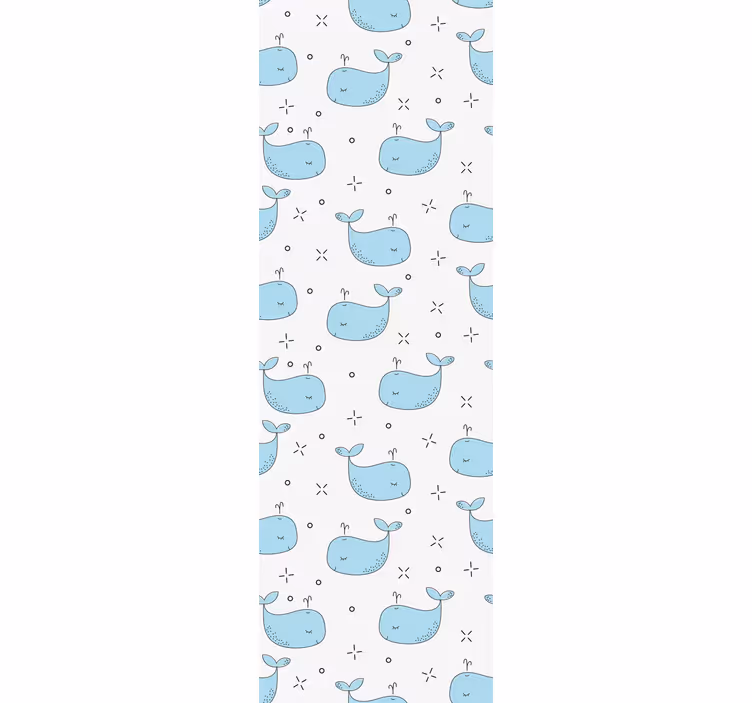 Toile fenêtre chambre enfant motif baleines sans couture - TenStickers