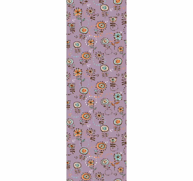 Toile fenêtre chambre enfant motif floral rose suédois - TenStickers