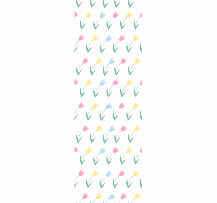 Toile fenêtre chambre enfant motif fleurs tulipes colorées - TenStickers