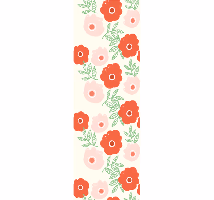 Toile fenêtre chambre enfant motif fleurs anémones - TenStickers