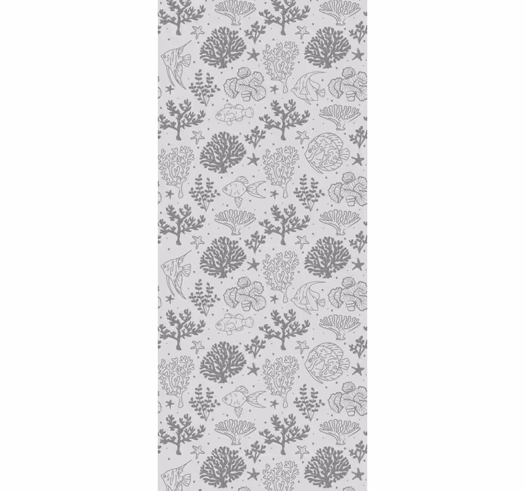 Toile fenêtre chambre enfant motif animaux marins vintage - TenStickers