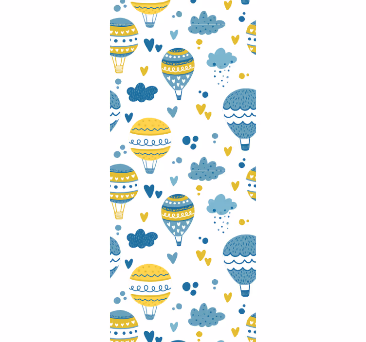 Toile fenêtre chambre enfant ballons et nuages colorés - TenStickers