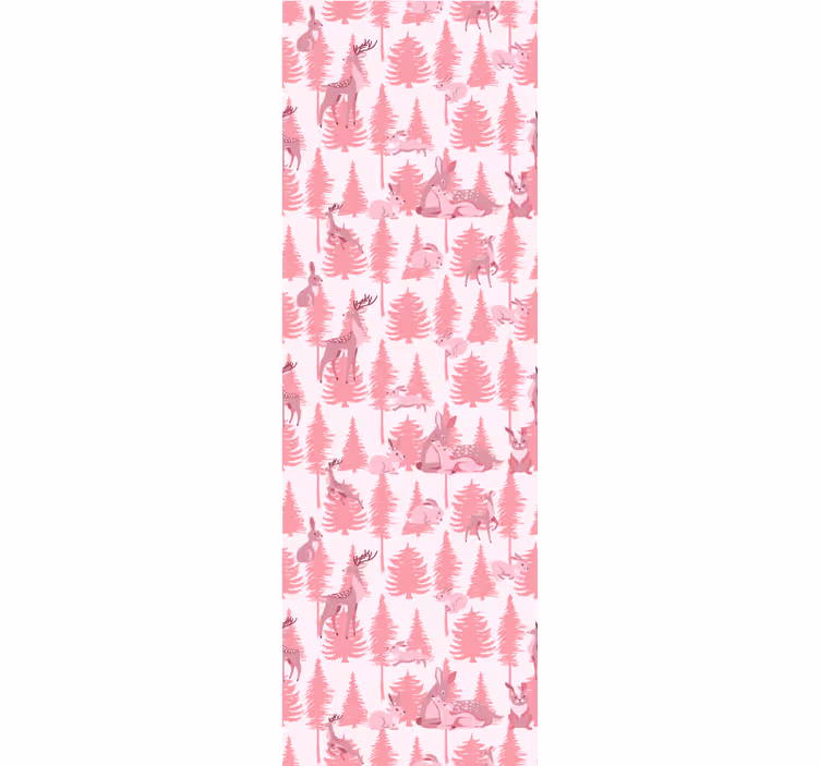 Toile fenêtre chambre enfant renne rose magnifique - TenStickers