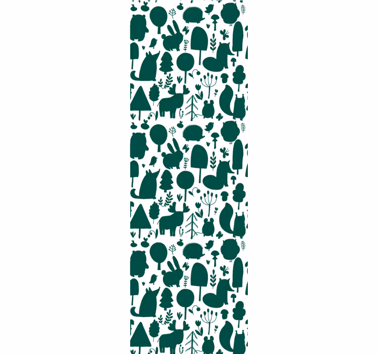 Toile fenêtre chambre enfant silhouette animaux sauvages - TenStickers