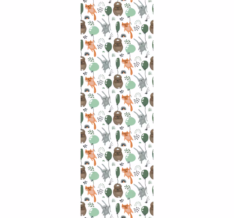 Toile fenêtre chambre enfant ecureuil ours lapin mignon - TenStickers