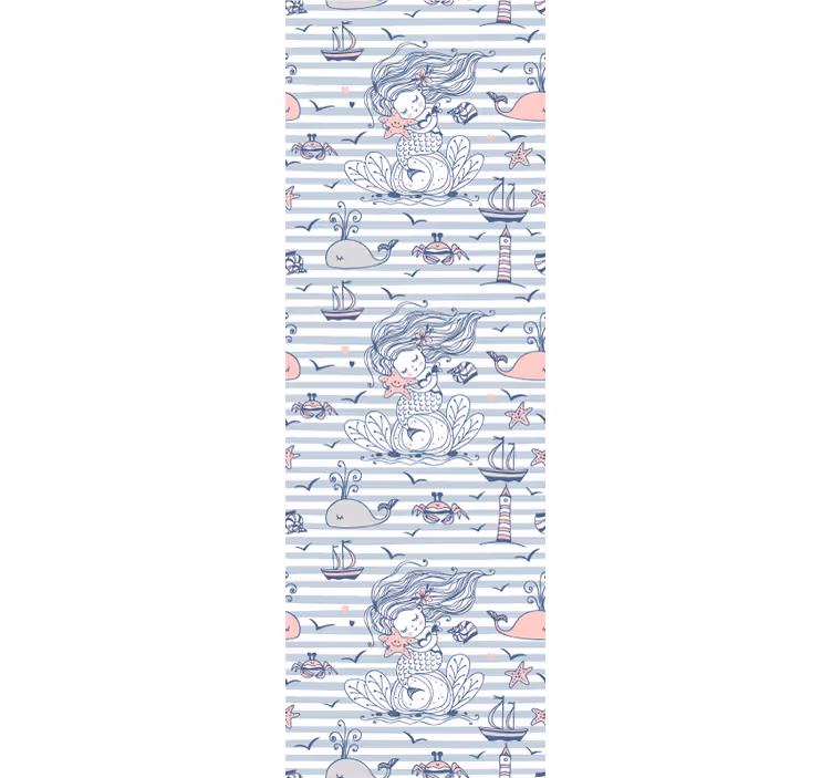Toile fenêtre chambre enfant sirènes et créatures marines - TenStickers
