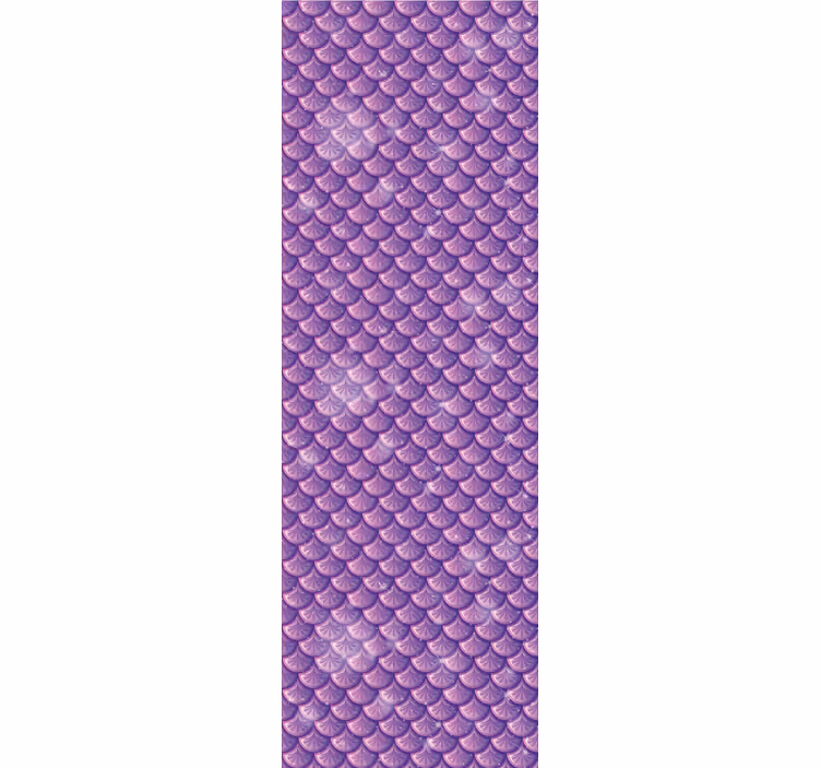 Toile fenêtre chambre enfant écailles de sirène violettes - TenStickers