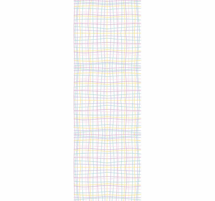 Toile fenêtre chambre enfant motif grille pastel mignon - TenStickers
