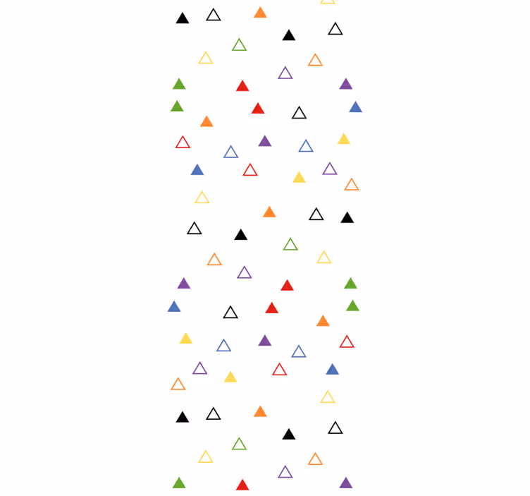 Toile fenêtre chambre enfant triangles colorés creux - TenStickers