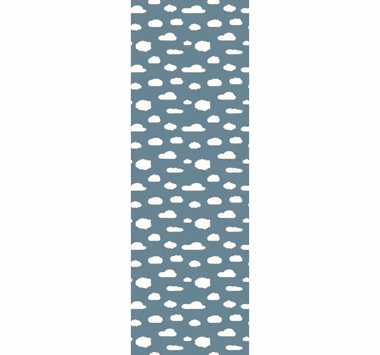 Toile fenêtre chambre enfant motif blanc sur fond bleu - TenStickers