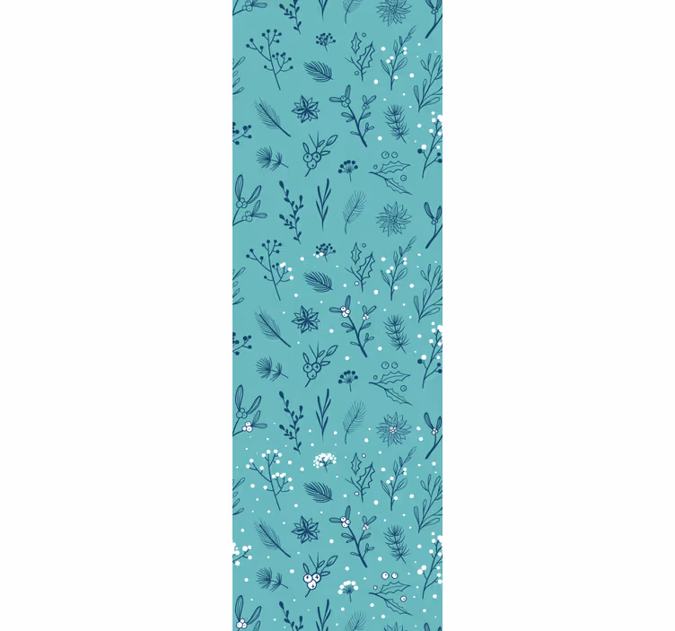 Toile fenêtre chambre enfant motifs de noël bleu clair - TenStickers