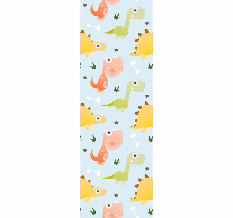 Toile fenêtre chambre enfant motif petit dinosaure - TenStickers