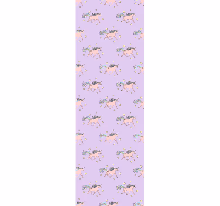 Toile fenêtre chambre enfant motifs licornes roses pastel - TenStickers