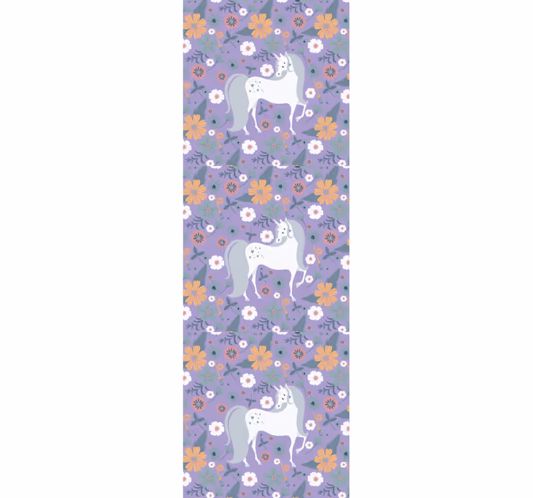 Toile fenêtre chambre enfant motifs licornes artistiques - TenStickers