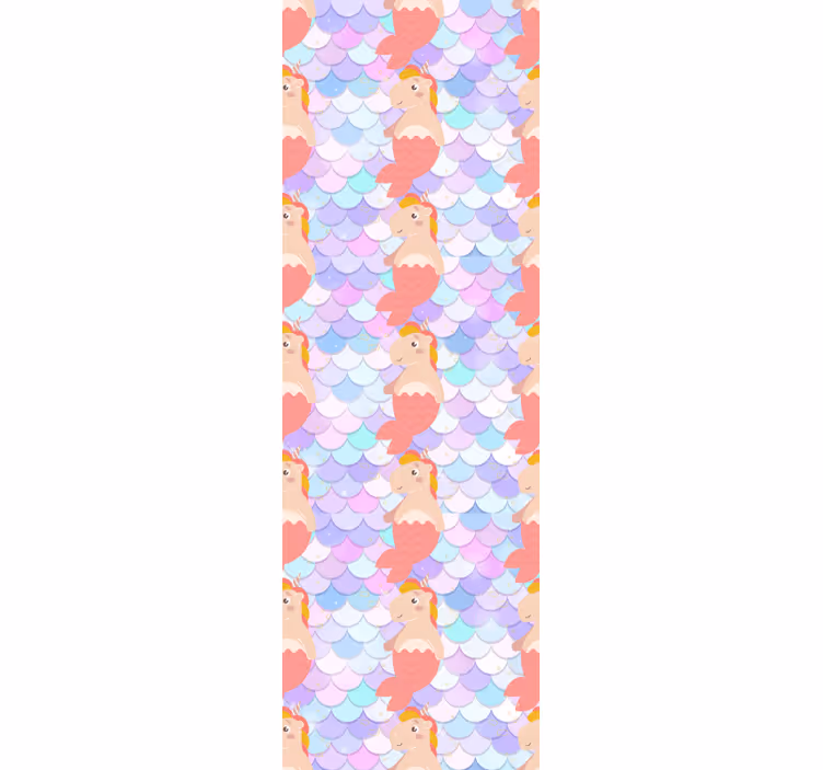 Toile fenêtre chambre enfant sirènes licornes écailles - TenStickers