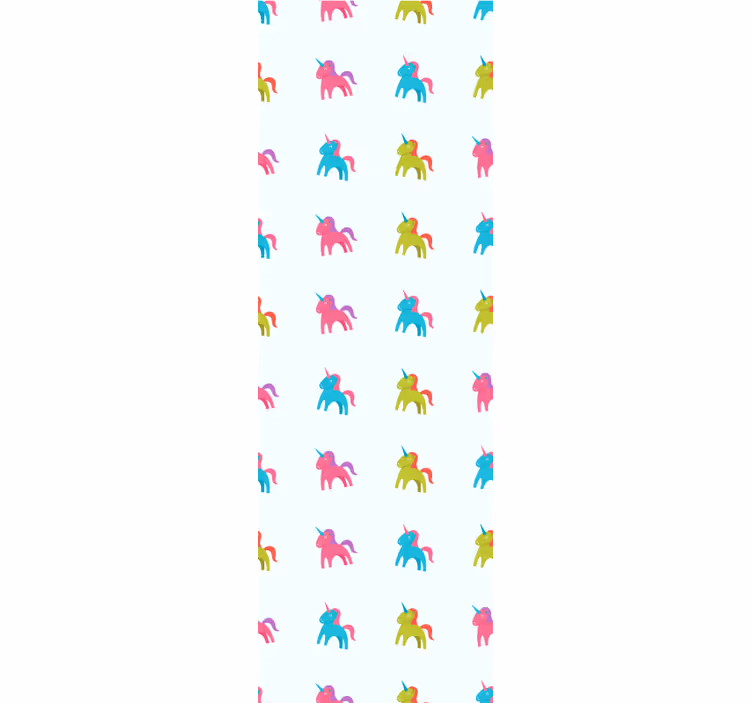 Toile fenêtre chambre enfant licornes sur fond bleu - TenStickers