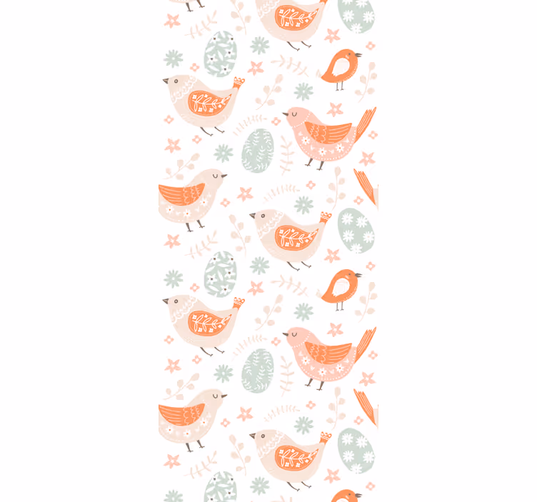 Toile fenêtre chambre enfant oiseaux nordiques minimalistes - TenStickers