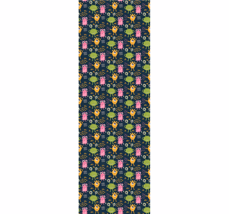 Toile fenêtre chambre enfant illustration d'aliens colorés - TenStickers