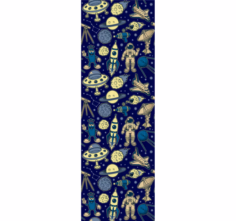 Toile fenêtre chambre enfant planètes astronautes fusée - TenStickers