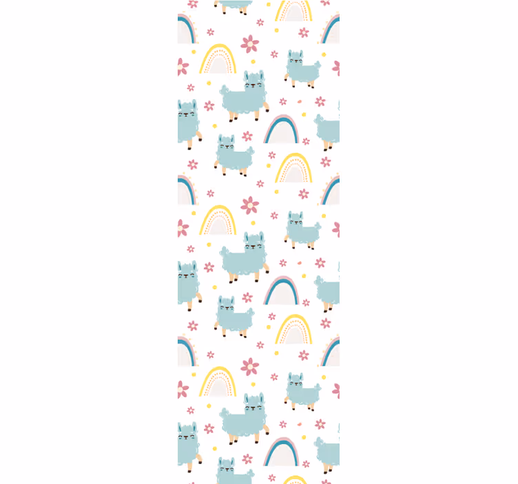 Toile fenêtre chambre enfant motif moutons licornes amusants - TenStickers