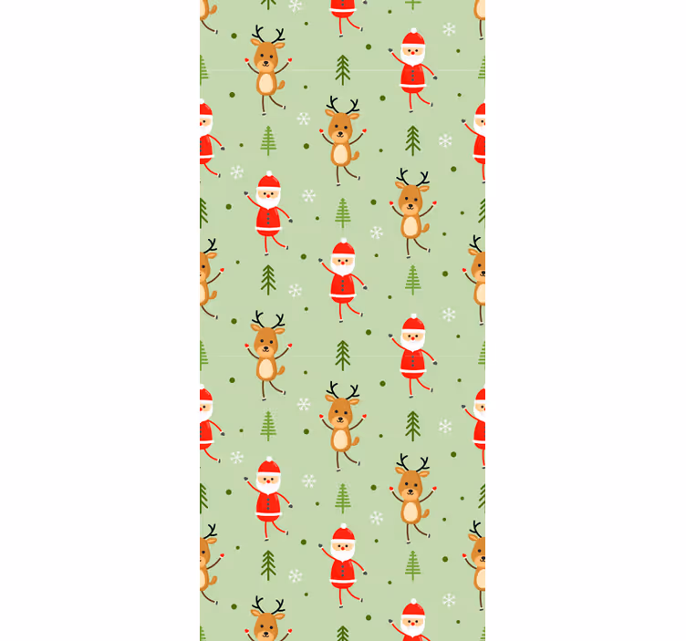 Toile fenêtre chambre enfant père noël et un de ses rennes - TenStickers