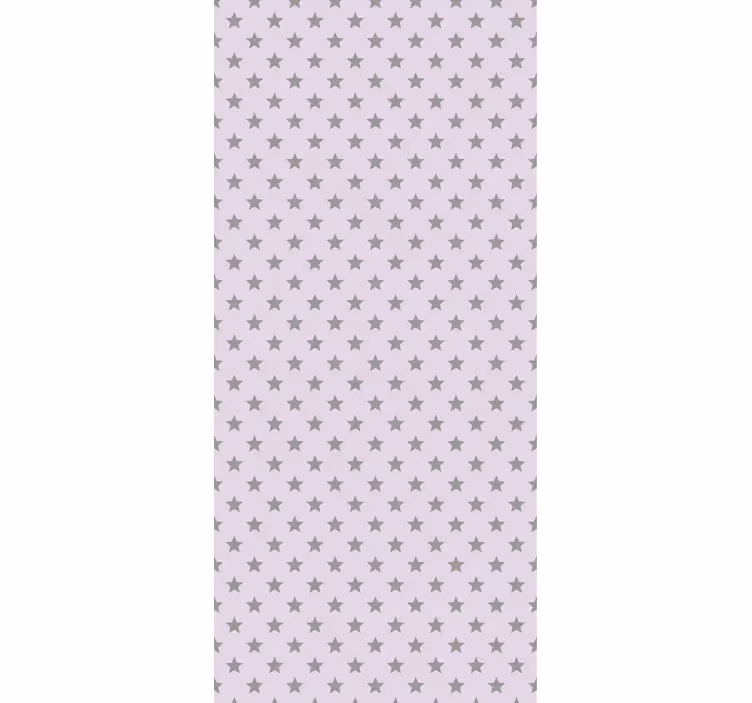 Toile fenêtre chambre enfant étoiles grises fond rose - TenStickers