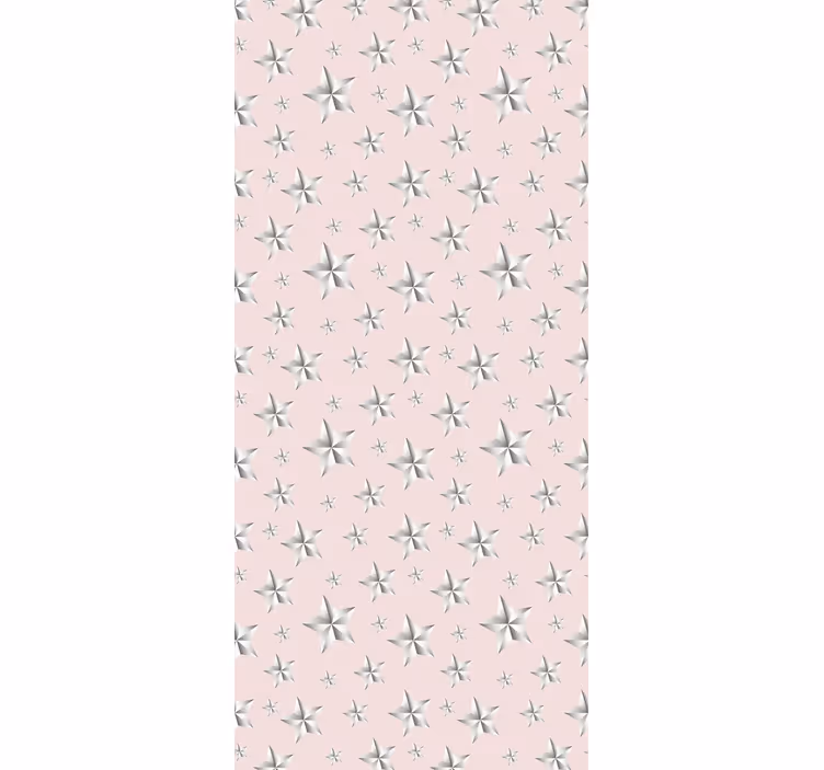 Toile fenêtre chambre enfant étoiles blanches fond rose - TenStickers