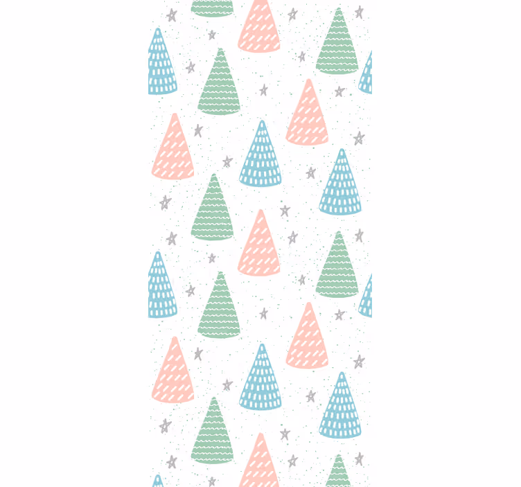Toile fenêtre chambre enfant étoiles grises et troncs - TenStickers