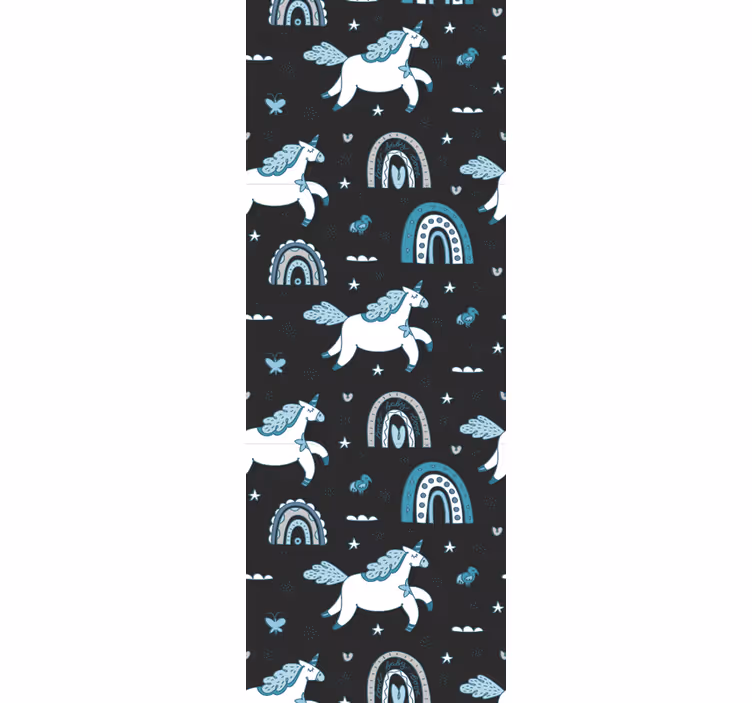 Toile fenêtre chambre enfant motif chevaux foncé - TenStickers