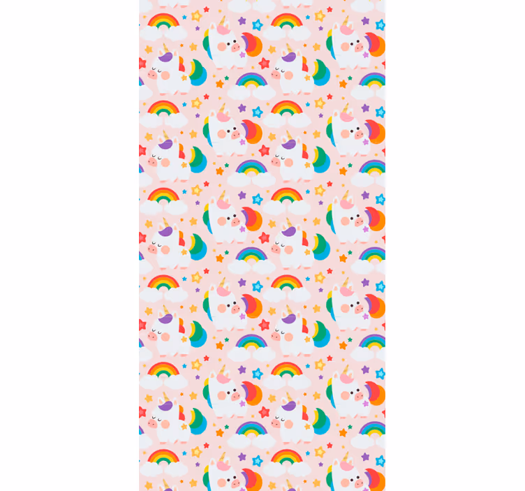 Toile fenêtre chambre enfant chevaux colorés - TenStickers