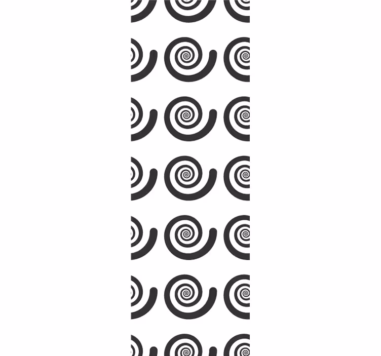 Toile fenêtre chambre enfant spirale rétro noir et blanc - TenStickers