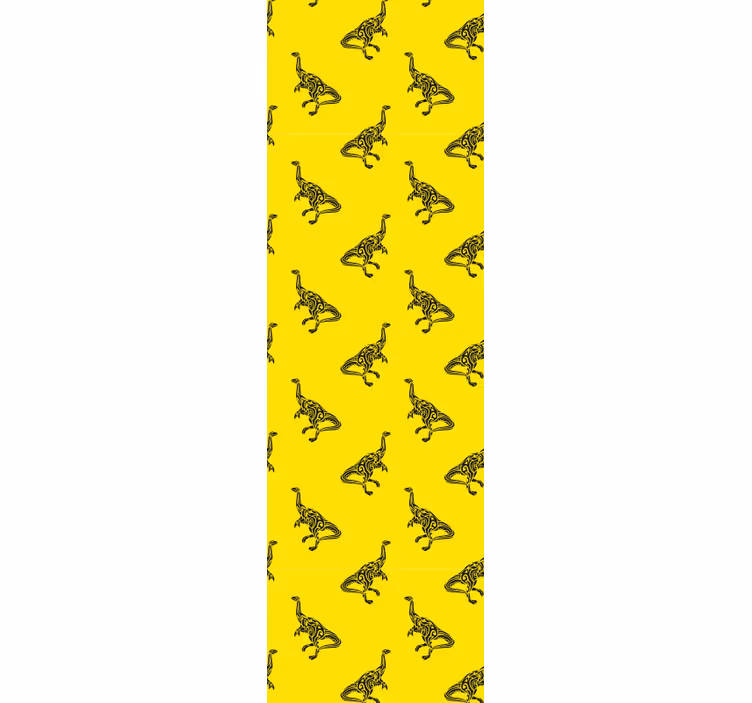 Toile fenêtre chambre enfant symboles de brachiosaure jaune - TenStickers